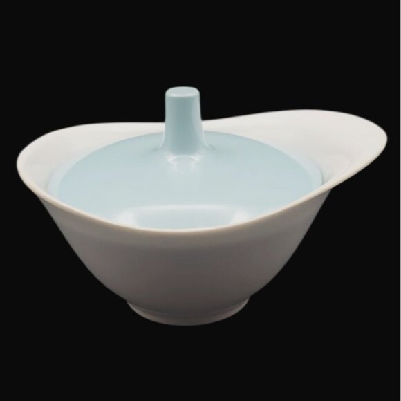 Texas-Ware Melamine Sugar Bowl With Blue Lid PMC 152 Vintage MCM USA - Picture 1 of 6